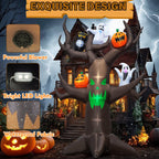 Coolmade 9ft Halloween Inflatable Tree Decoration with pumpkin, Ghost, Owl, Blow up Yard Inflatables with Built-in LEDs for Garden Lawn Indoor Party Decor
