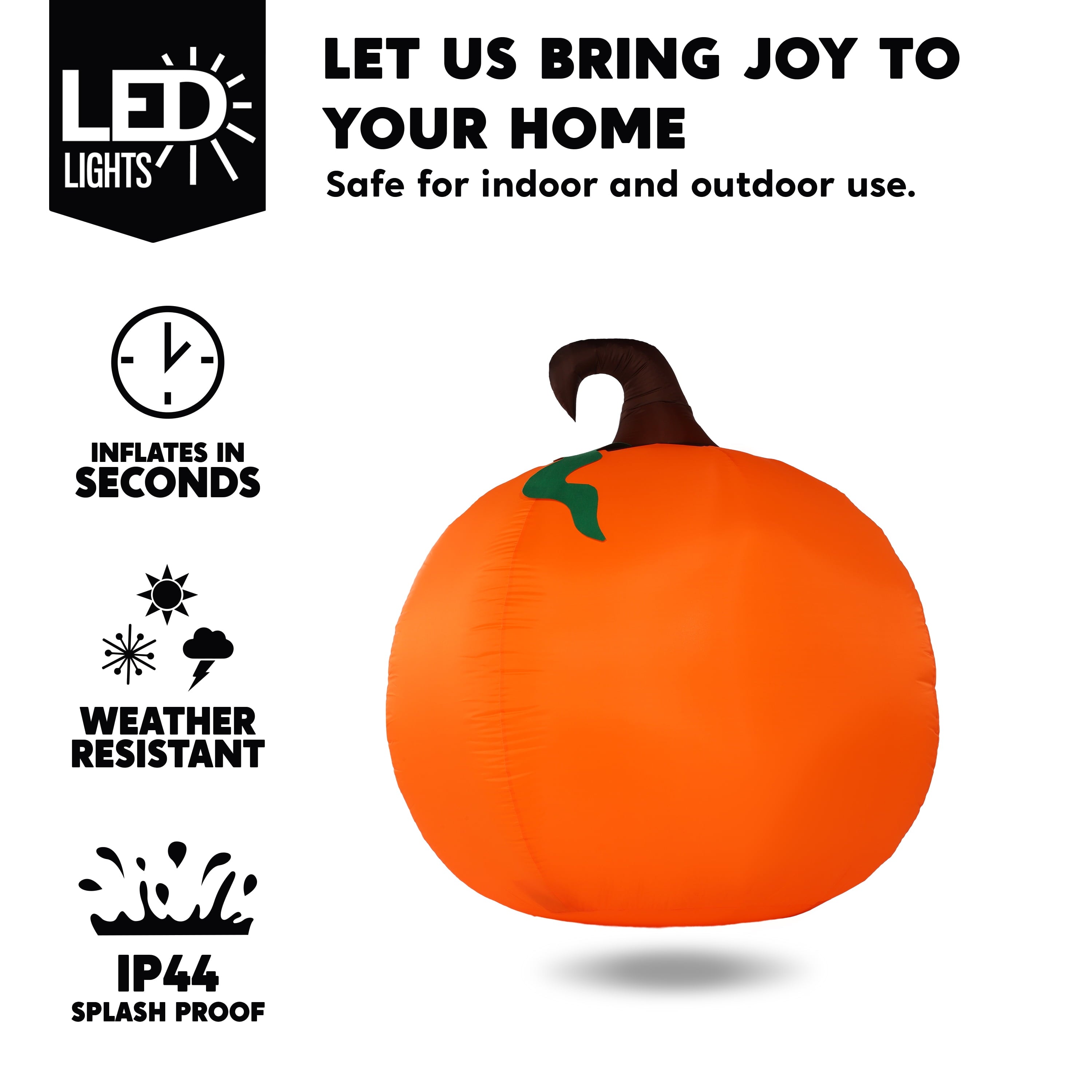 5 Ft Tall Halloween Inflatable Pumpkin,Blow Up Pumpkin with Projector Face and Music Lights,Outdoor Decorations for Yard,Garden,Lawn,Party