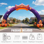 Wellcomer 27ft Halloween Giant Inflatable Pumpkin Arch with Built-in Blower - Halloween Outdoor Decor