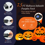 Gymax Inflatable Pumpkin Combo Halloween Decoration 7.5ft Length w/ LED Lights