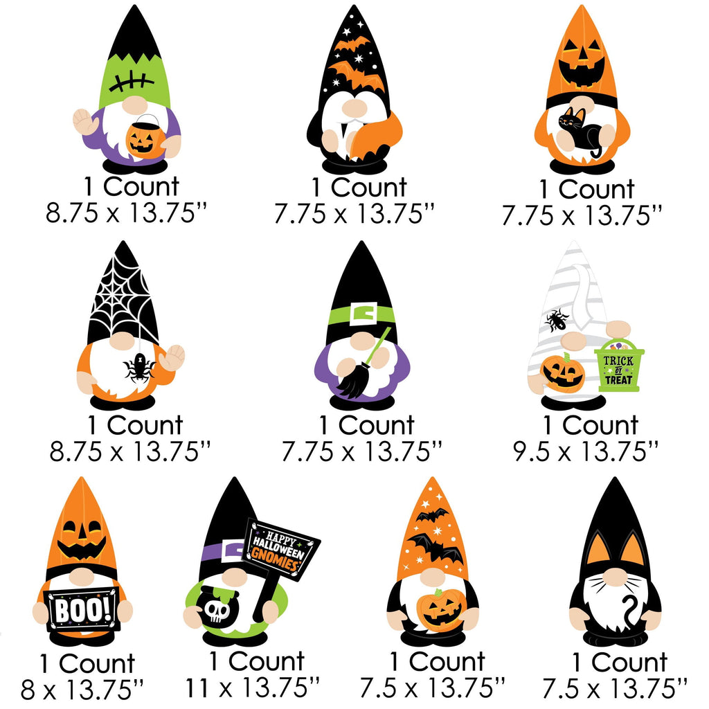 Big Dot of Happiness Halloween Gnomes - Gnome Lawn Decorations - Outdoor Spooky Fall Party Yard Decorations - 10 Piece