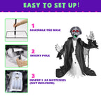 Halloween Zombie Groundbreaker Decorations Outdoor with Light and Sound, 2.3FT Motion and Sound Scary Deco Props for Outdoor,Yard,Lawn,Patio,Haunted House