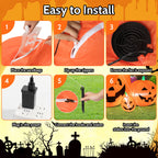8.7ft Halloween Inflatables Pumpkins 7 Blow Up Decor with Witches Hat, Built-in LED Lights for Halloween Party, Yard, Garden, Lawn