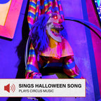 47 in Animatronic Hanging Upside Down Clown with Lights and Sound, Halloween Decoration, HHCLOWN-39HLSA