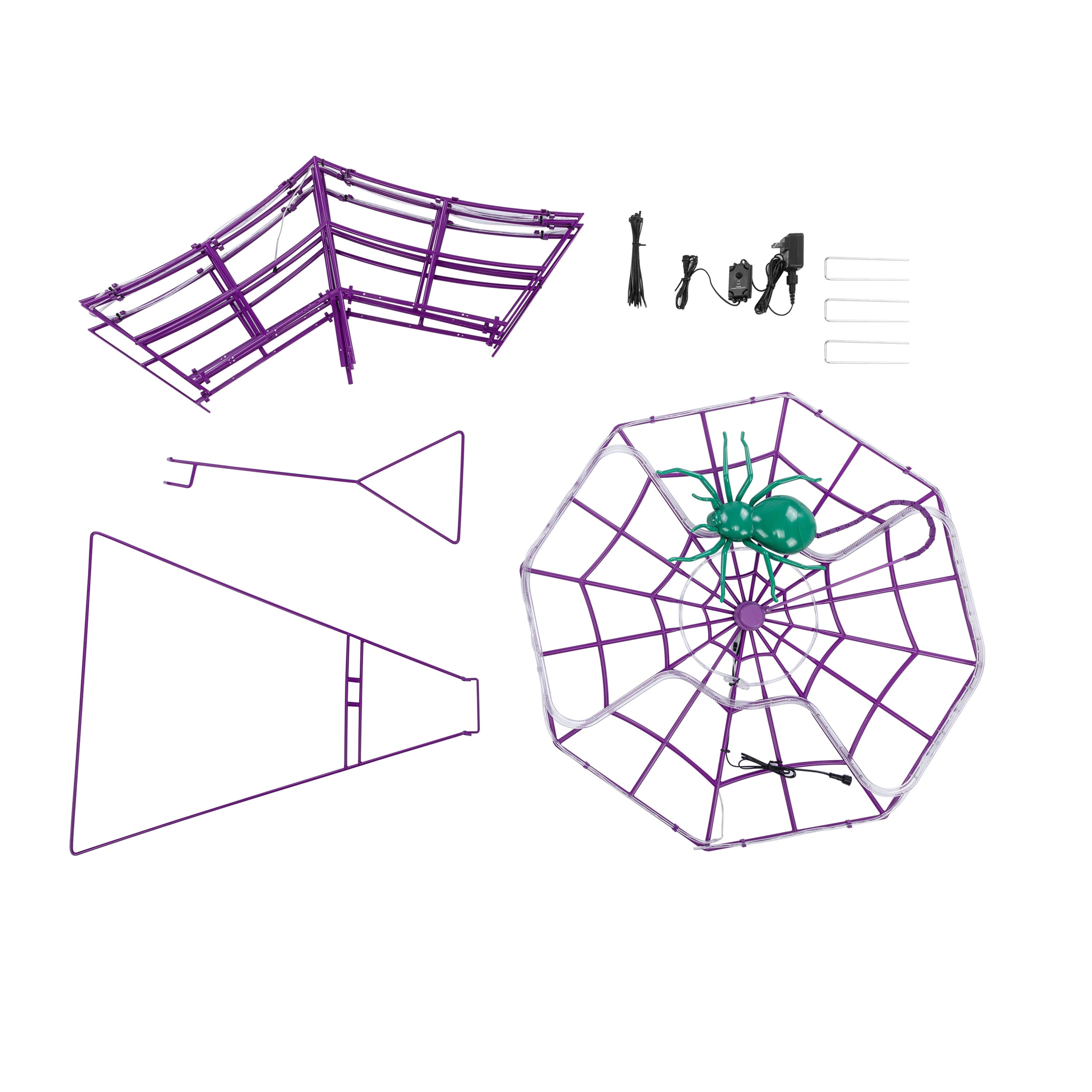 4 ft. Outdoor Animated Spider Web - Purple Web