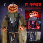 7FT Halloween Animatronic Standing Pumpkin Man The Sound Activated Halloween Prop