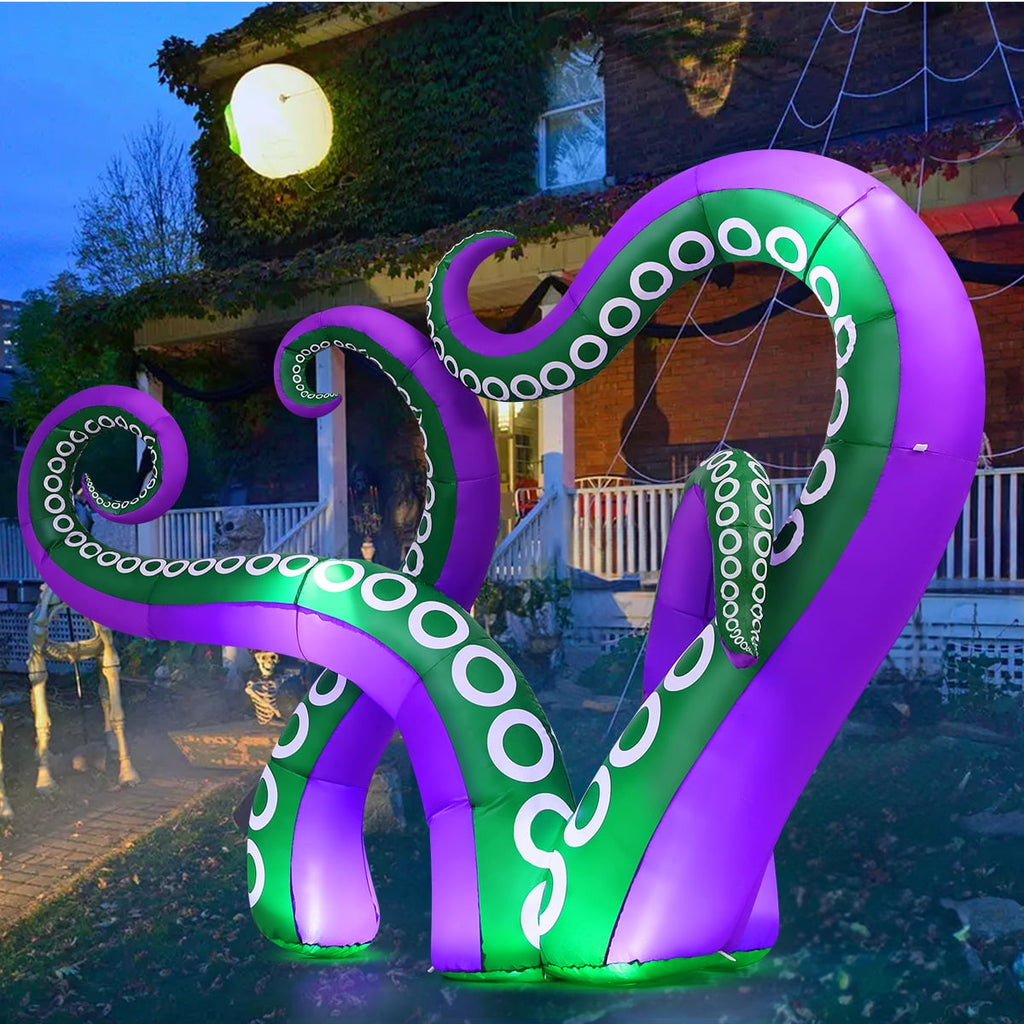 Halloween Inflatables 7.2 FT Octopus Tentacles Inflatable with Built-in LEDs, Halloween Inflatable Octopus Blow Up Octopus Tentacles, Outdoor Halloween Decorations Clearance for Holiday Party