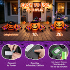 (2 pack) 2.6ft Remote Control Halloween Inflatable with Music Lights,Pumpkin Spider Car Blow ups Rc Car,Indoor Outdoor Decorations