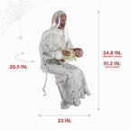 2.9 ft Animatronic Gravely Granny by Tekky Halloween Decoration with Motion-Activated Sounds, HHGRVLYGRNY-1FLSA