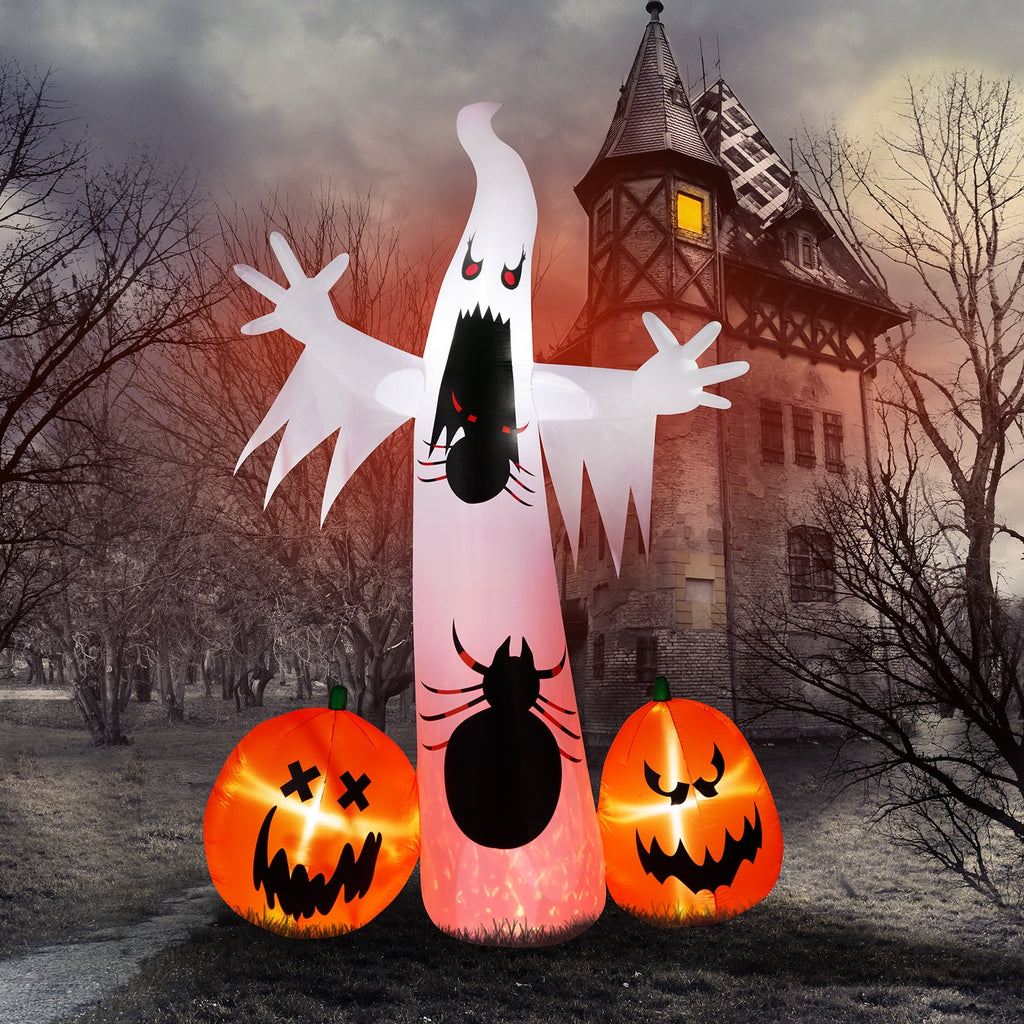 12 FT Halloween Inflatables Ghost Pumpkin Outdoor Halloween Decoration