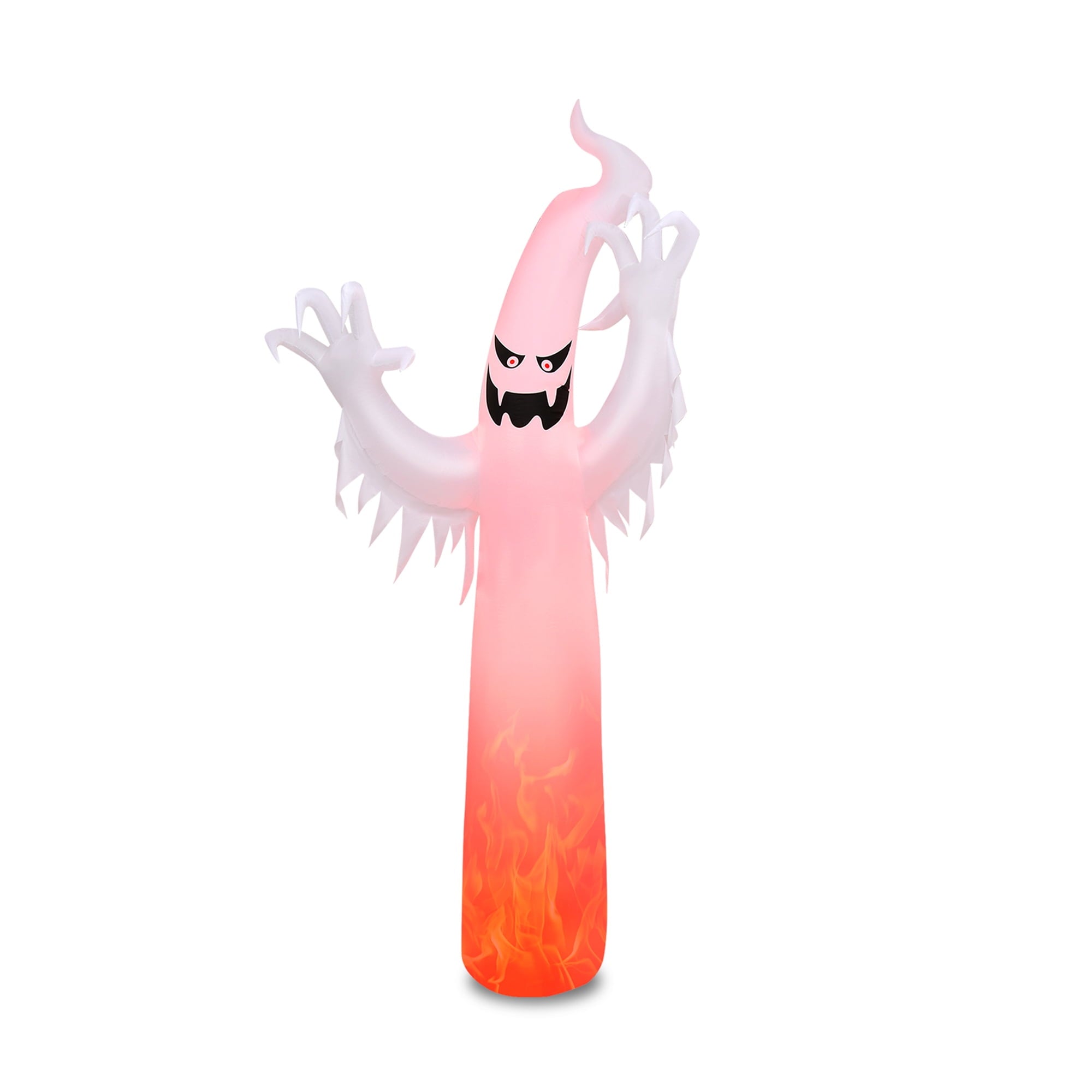 Gymax 12ft Inflatable Halloween Ghost Blow Up Decoration w/ Built-in Flame Light