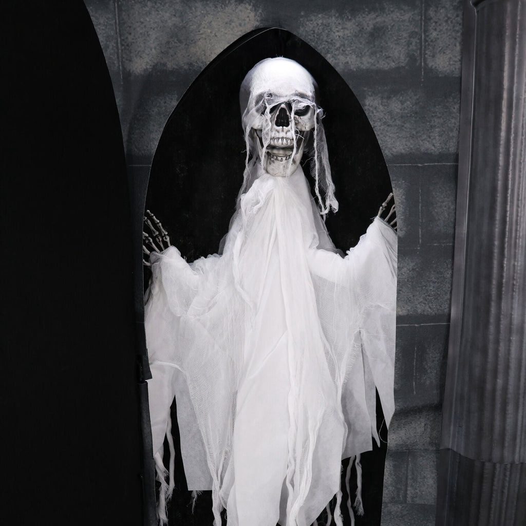 6.7 ft. Motion-Triggered Mausoleum Halloween Animatronic by Tekky, HHMAUSOLEUM-1FLSA