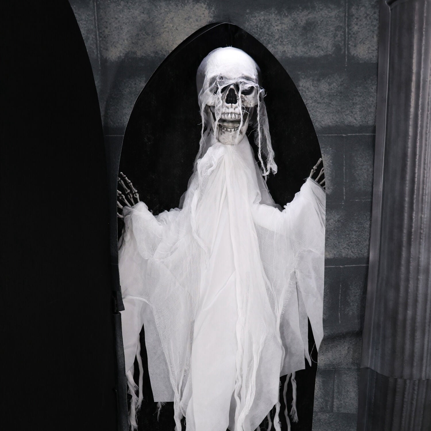 6.7 ft. Motion-Triggered Mausoleum Halloween Animatronic by Tekky, HHMAUSOLEUM-1FLSA