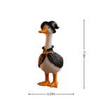 Clearance! Witch Goose Figurine with Hat and Cape, Halloween Porch Goose Statue 11.8", Resin Lawn Goose Decor for Yard, Halloween Gift Ideal