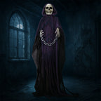 6' Halloween Decorations Animatronics Grim Reaper, Sound-Actived Party Deco for Garden Yard Lawn