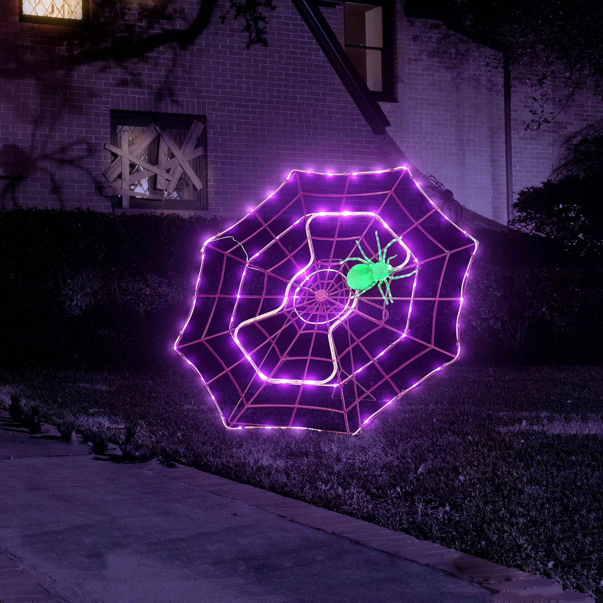 4 ft. Outdoor Animated Spider Web - Purple Web