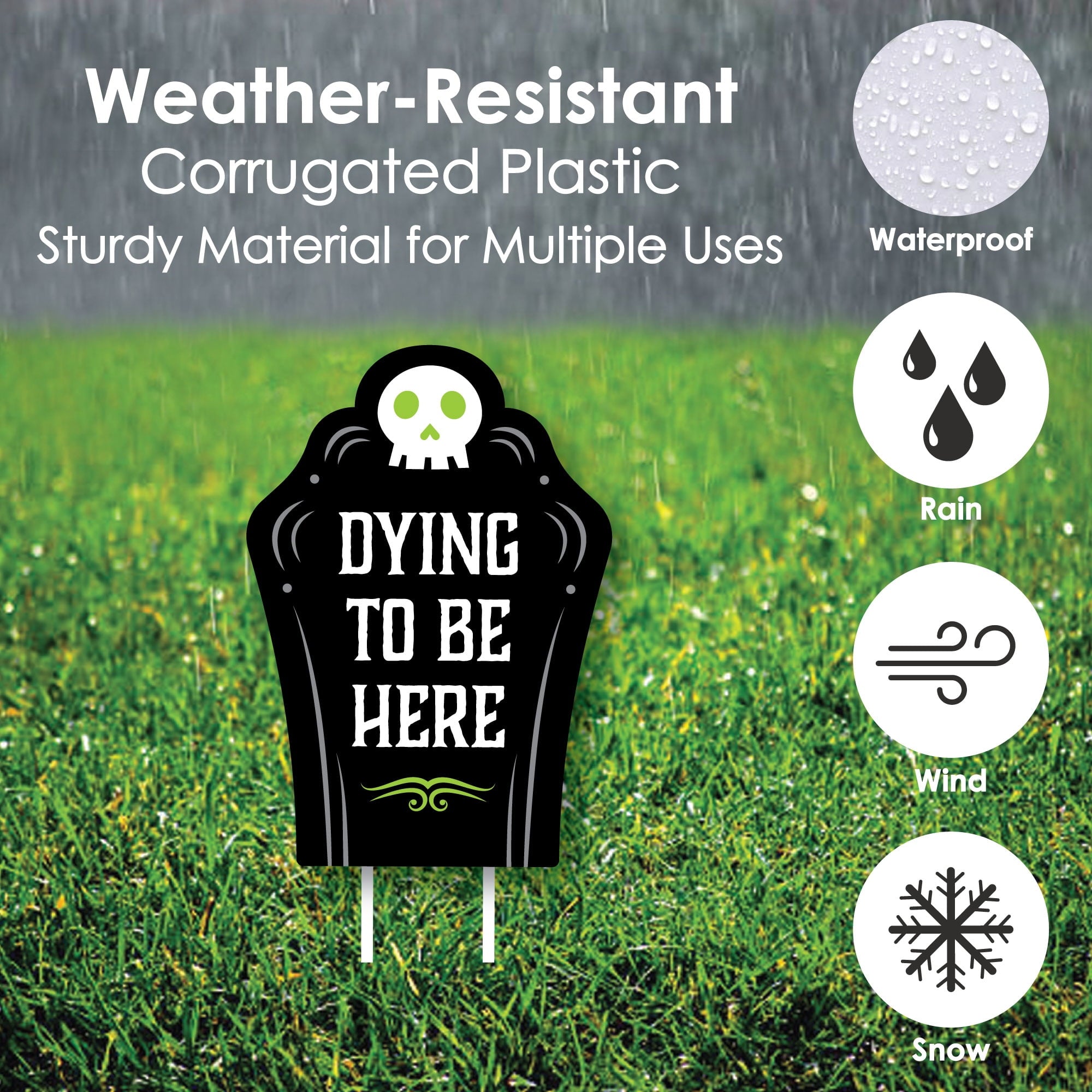 Big Dot of Happiness Cute and Colorful Tombstones - Lawn Decorations - Outdoor Kids Halloween Party Yard Decorations - 10 Piece