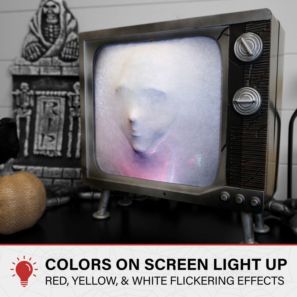 11.8 in Haunted TV by Tekky, Premium Halloween Animatronic, HHHAUNTTV-1FLSA
