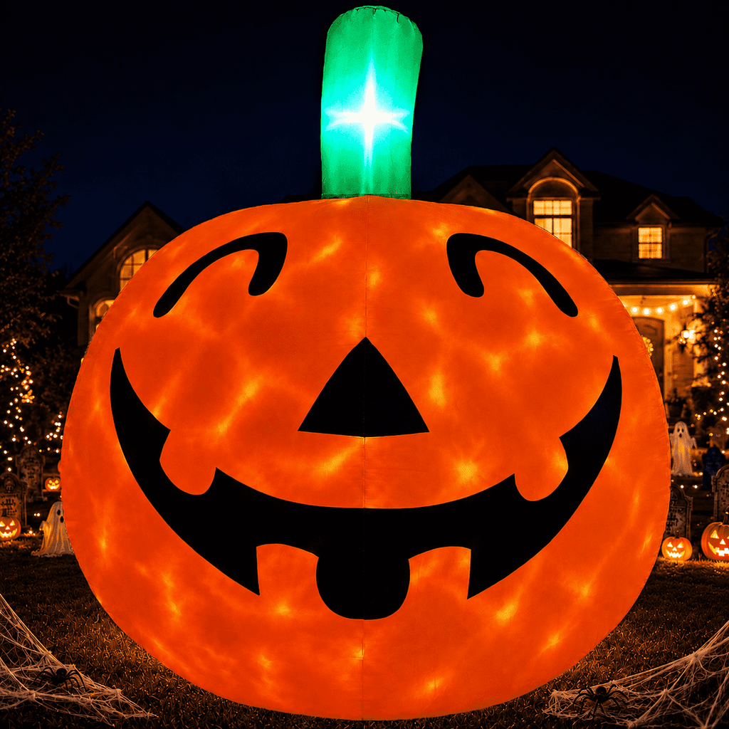 10ft Halloween Inflatable Pumpkin Decoration with Built-in LED Lights, Outdoor Yard Blow up for Halloween Party, Yard, Garden, Lawn