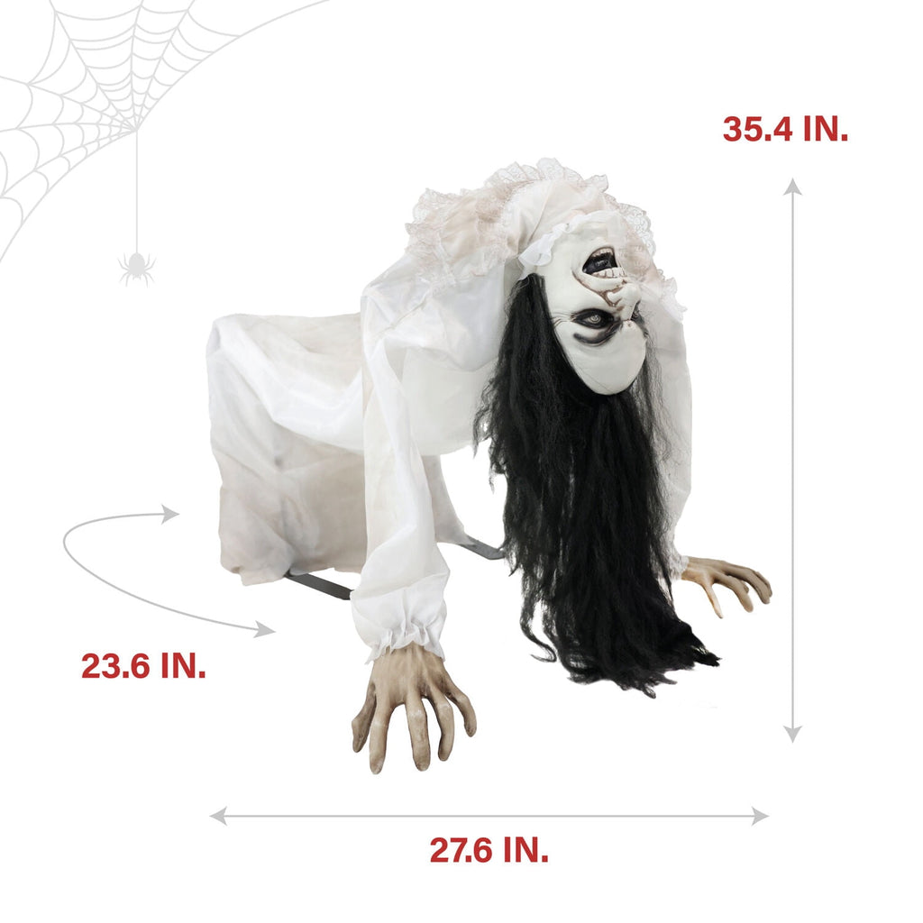 Lifesize 35" Animatronic Possessed Woman with Lights and Sound, Halloween Decoration,HHLADY-11FLSA