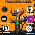 Coolmade 9ft Halloween Inflatable Tree Decoration with pumpkin, Ghost, Owl, Blow up Yard Inflatables with Built-in LEDs for Garden Lawn Indoor Party Decor