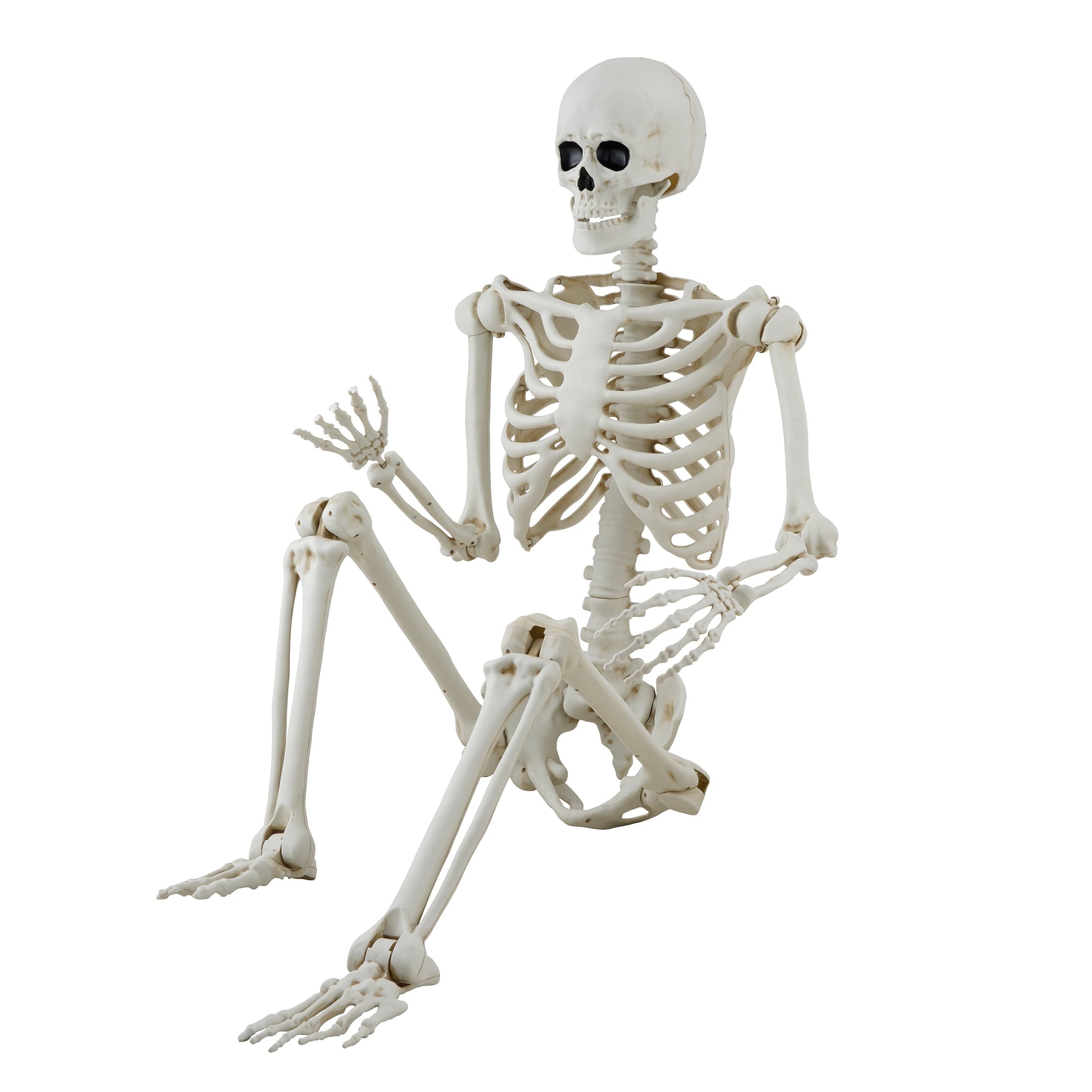 Hanging Posable Skeleton Decoration, White, 5', Halloween