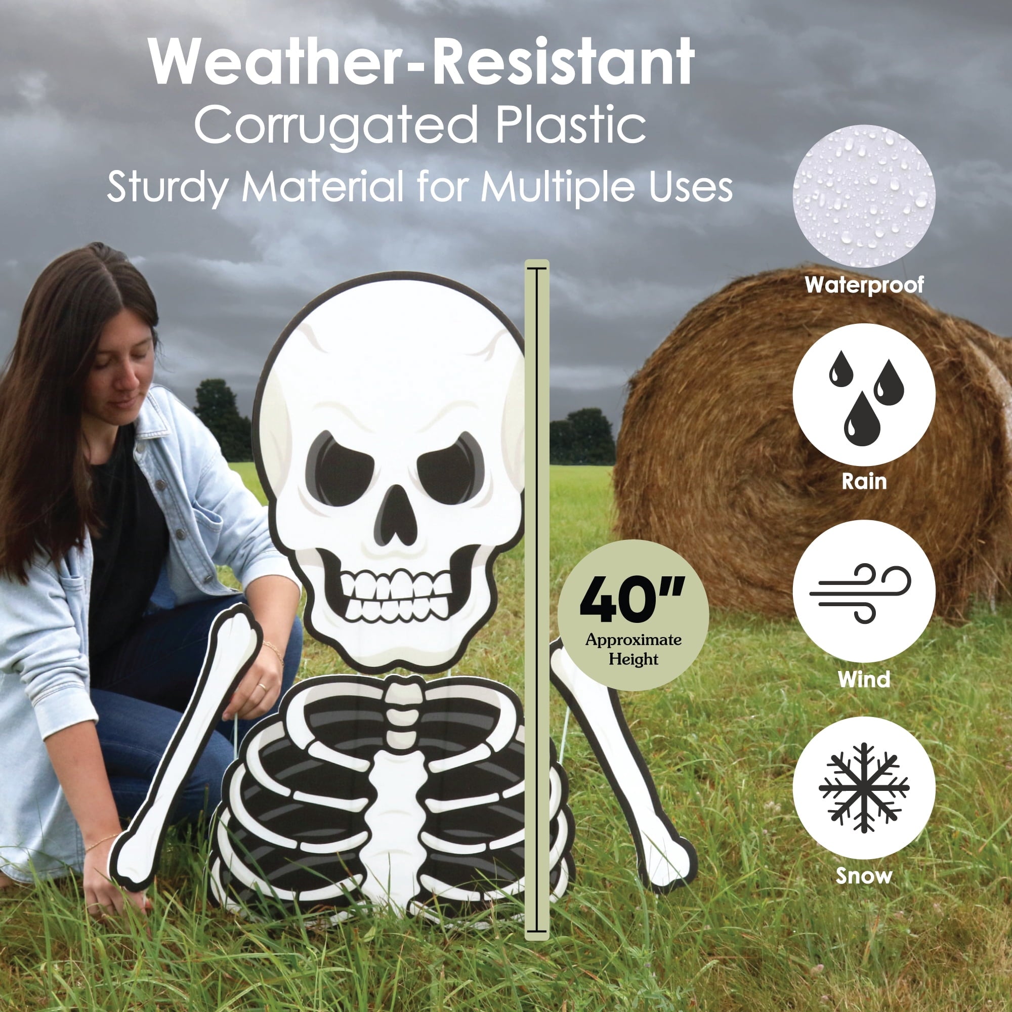 Big Dot of Happiness Scary Skeleton - Big Skeleton Yard Sign Outdoor Lawn Decorations - Halloween Party Yard Signs