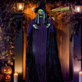 12ft Witch Animated Animatronic Decoration Creepy Halloween Hanging Witch w/ Pre-Recorded Screaming