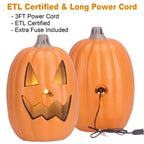 16in Pre-lit Halloween Pumpkin Jack O' Lantern with Bulbs for Porch, Front Door, Fireplace, Outdoor Decor