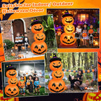 Faburo 6FT Halloween Inflatable Pumpkin Stack with LED Lights, 3 Jack O Lantern Blow Up Outdoor Halloween Decorations for Yard Lawn Garden Porch