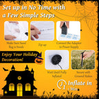 Costway 6 Ft Halloween Inflatables Cute Ghost with Jack-O-Lantern & Witch Hat