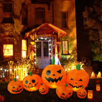 8 ft Halloween Inflatable Pumpkin, Giant Lighted Jack-O'-Lantern Blow Up Yard Decoration Waterproof with LED, Blower, Stakes and Tethers