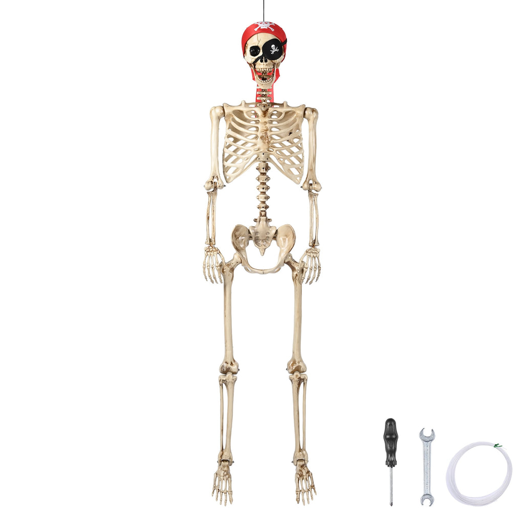 Yescom Pirate Life Size Skeleton Poseable Full Size 5.6 Ft Halloween Party Decorations Haunted House 2026