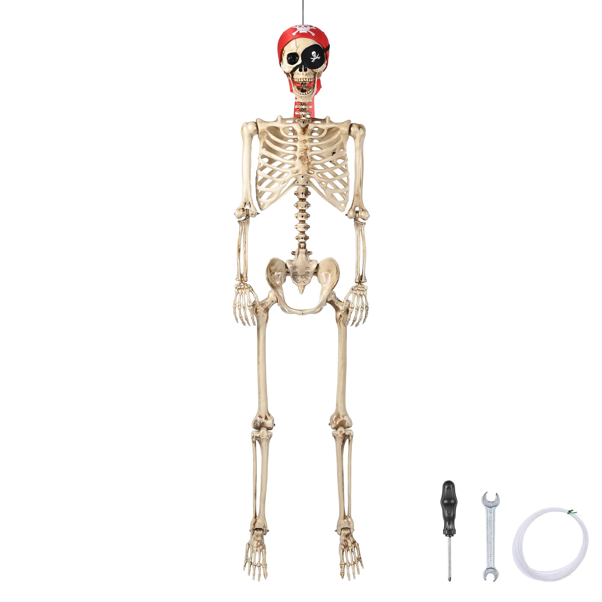 Yescom Pirate Life Size Skeleton Poseable Full Size 5.6 Ft Halloween Party Decorations Haunted House 2026