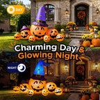 8.7ft Long Halloween Inflatable Pumpkin Decoration with Built-in LED Lights, Large Outdoor Blow-Up Yard Decor for Lawn, Garden, Porch, Haunted House and Halloween Party