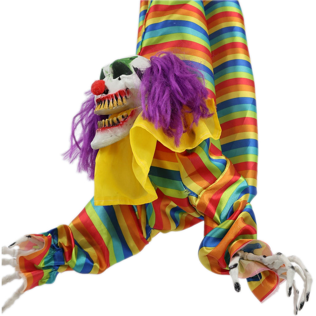 47 in Animatronic Hanging Upside Down Clown with Lights and Sound, Halloween Decoration, HHCLOWN-39HLSA