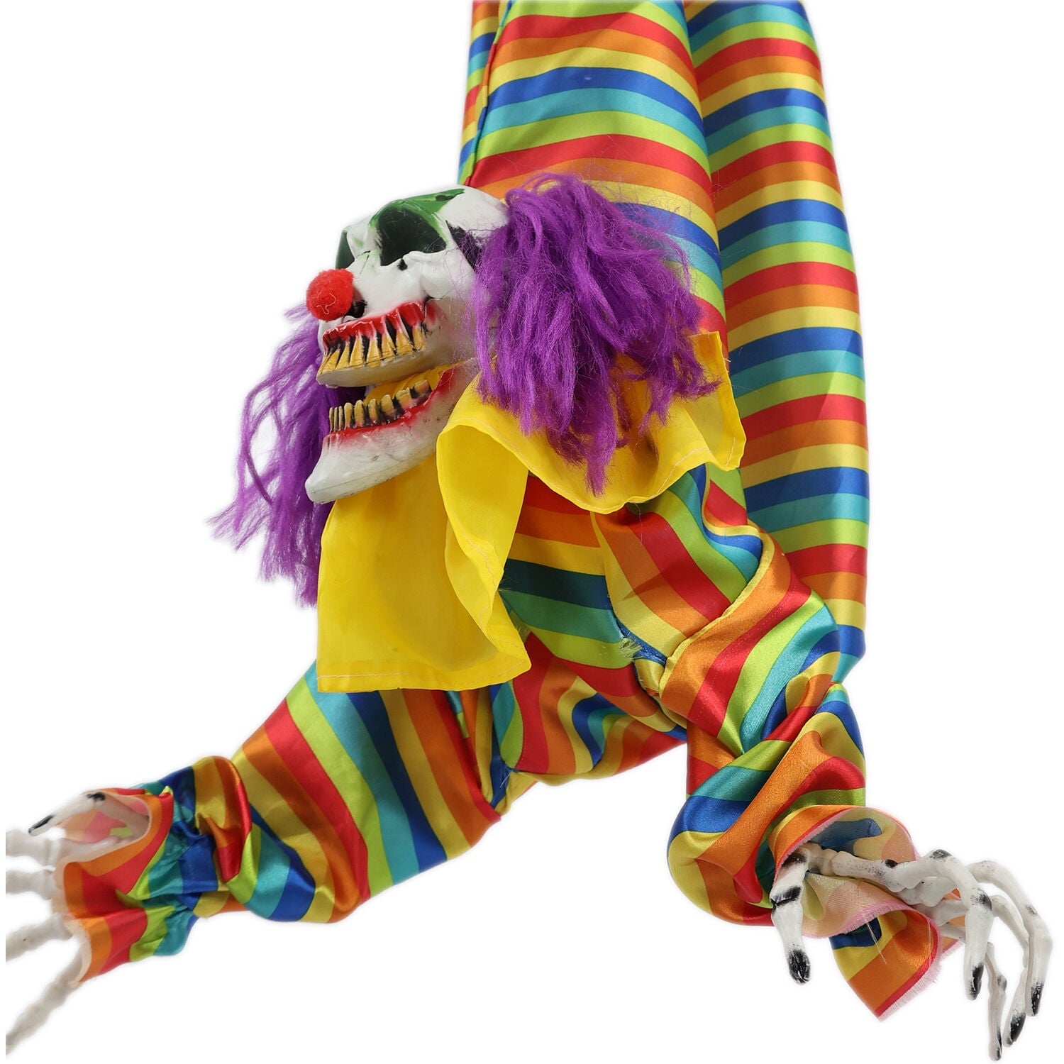 47 in Animatronic Hanging Upside Down Clown with Lights and Sound, Halloween Decoration, HHCLOWN-39HLSA