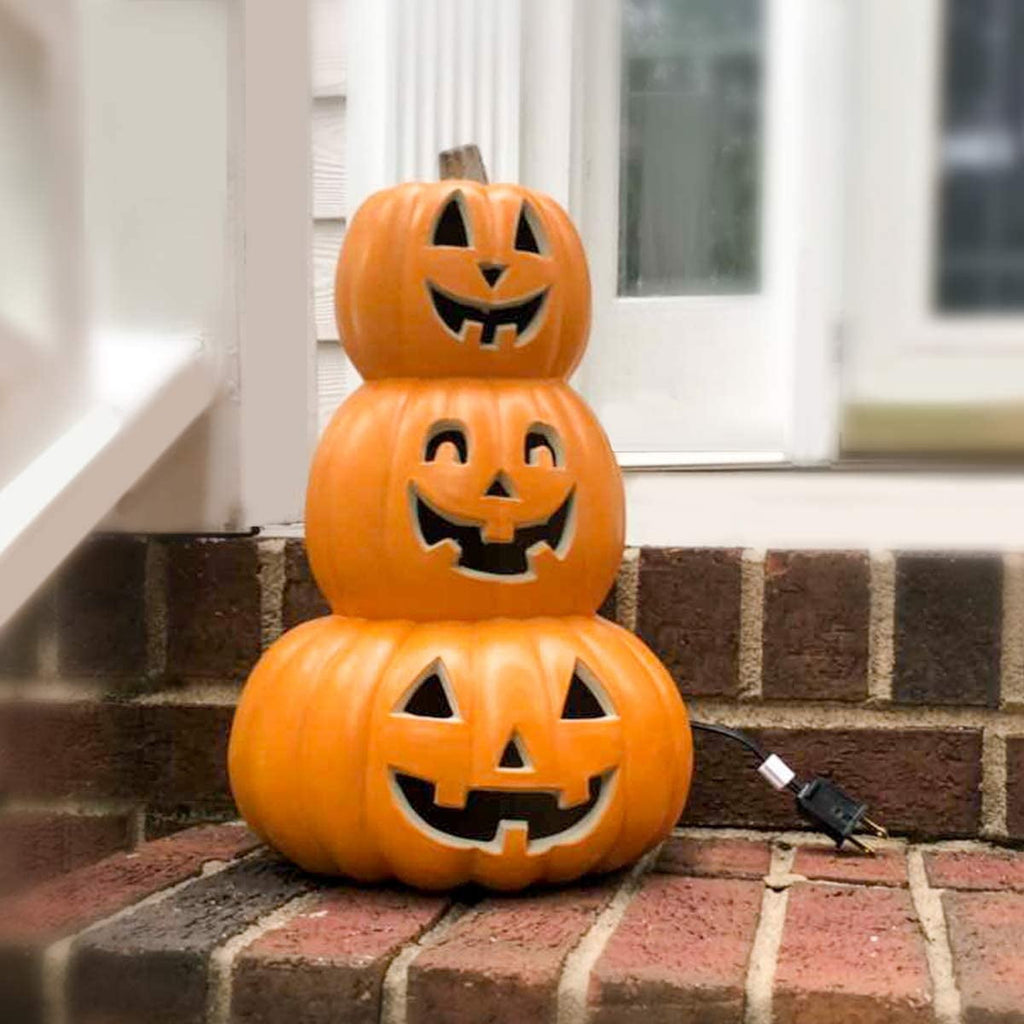 14 Inch Light Up Large Jack O Lantern - Halloween Pumpkin Decoration For Indoor/Outdoor