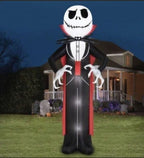 18' Airblown Inflatable Halloween COLOSSAL Nightmare Before Christmas Jack Skellington Pumpkin King Yard Decoration 554828