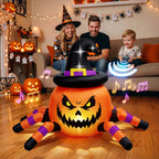 (2 pack) 2.6ft Remote Control Halloween Inflatable with Music Lights,Pumpkin Spider Car Blow ups Rc Car,Indoor Outdoor Decorations