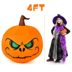 Gymax 4ft Inflatable Pumpkin Blow Up Halloween Decoration w/ Built-in LED Light