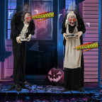 5ft Waiter Animated Halloween Decoration Creepy Halloween Animatronics Waiters w/ Pre-Recorded Screaming