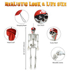 Yescom Pirate Life Size Skeleton Poseable Full Size 5.6 Ft Halloween Party Decorations Haunted House 2026