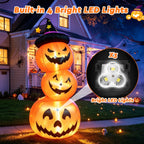 Faburo 6FT Halloween Inflatable Pumpkin Stack with LED Lights, 3 Jack O Lantern Blow Up Outdoor Halloween Decorations for Yard Lawn Garden Porch