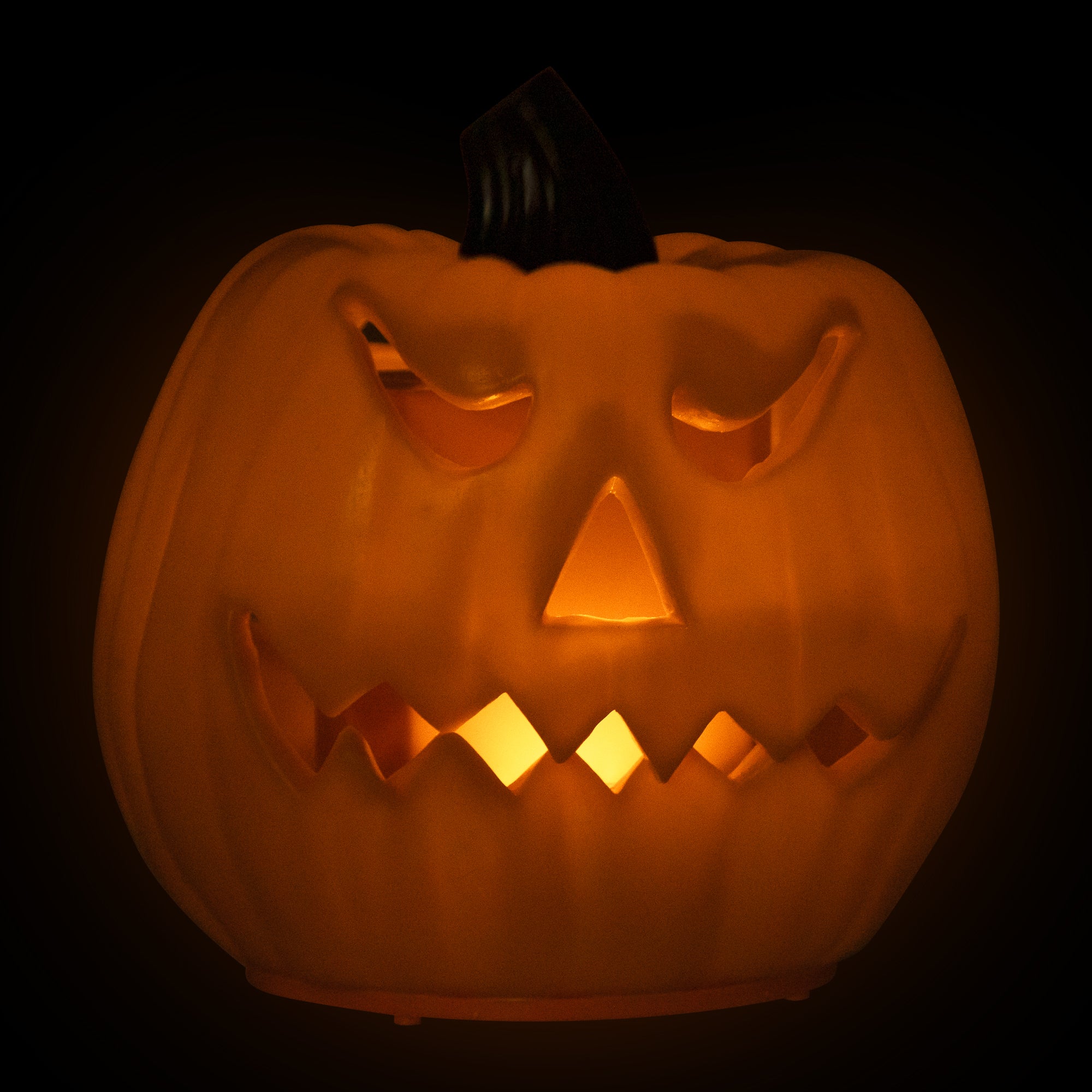 9.75" Jack-O-Lantern Animated Double-Sided Halloween Pumpkin - Orange/Green