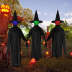 Zimtwon 5.2ft Halloween Decorations Halloween Witches Halloween Props Sorcerers Animated Wicked Sound LED Lighted Glowing Head