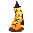 Gymax 7ft Inflatable Pumpkin Combo Halloween Decoration w/ Built-in LED Lights