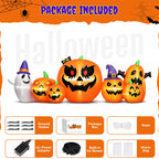 7.9FT Halloween Inflatable Pumpkin Ghost with Lights, Halloween Blow Ups Outdoor Decoration for Home Party
