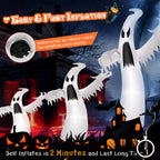 Costway 12ft Halloween Inflatable Ghost Quick Blow up w/LED Lights Outdoor Yard Scary Decoration