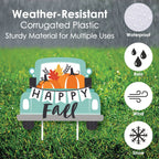 Big Dot of Happiness Happy Fall Truck - Lawn Decorations - Outdoor Harvest Pumpkin Party Yard Decorations - 10 Piece
